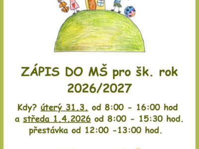 Zápis dětí k předškolnímu vzdělávání
